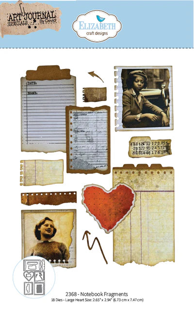 Elizabeth Craft Designs Notebook Fragments Metal Die Set